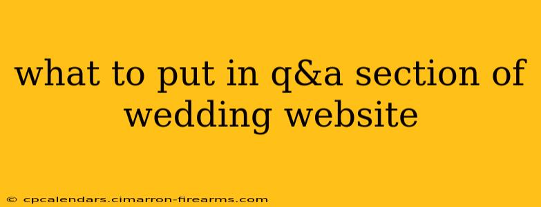 what to put in q&a section of wedding website