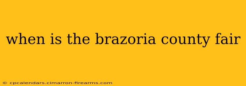 when is the brazoria county fair