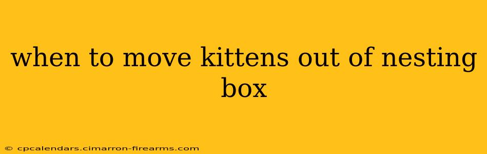 when to move kittens out of nesting box