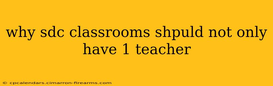 why sdc classrooms shpuld not only have 1 teacher