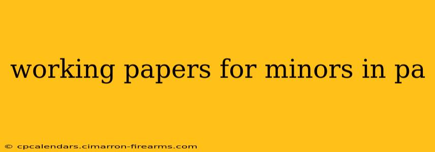 working papers for minors in pa